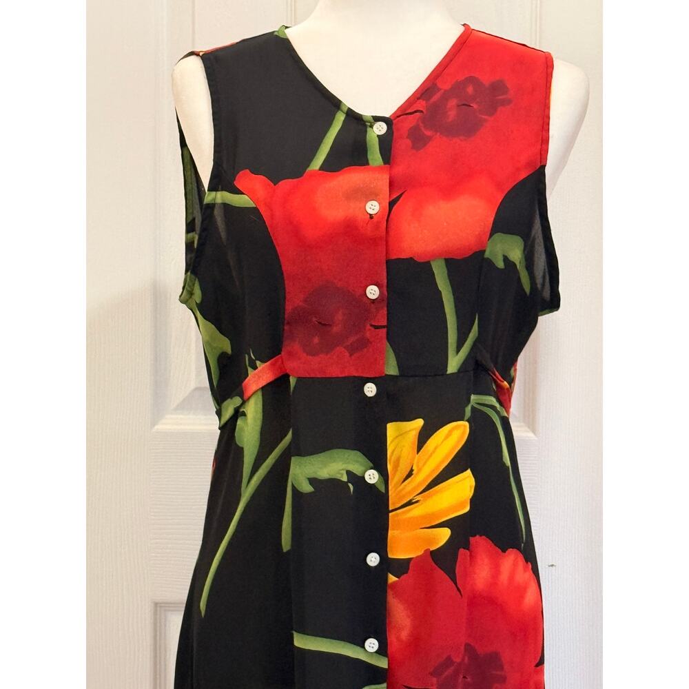 Wild Thyme maxi dress, Size L.  Black sheath dress & sleeveless overdress 2 in 1